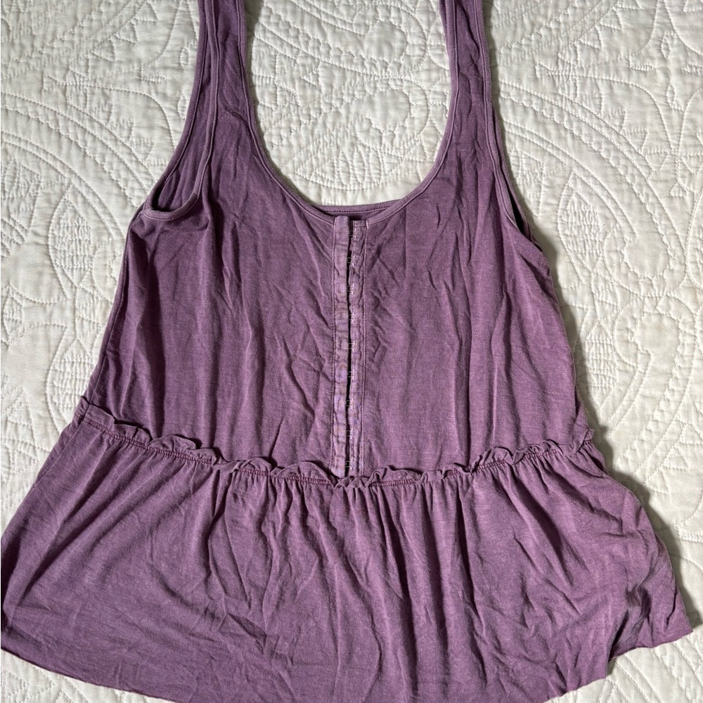 American Eagle Outfitters Purple Peplum Tank Top